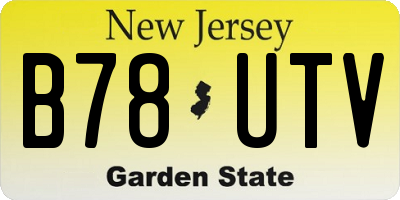 NJ license plate B78UTV