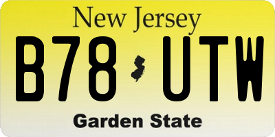 NJ license plate B78UTW