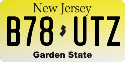 NJ license plate B78UTZ