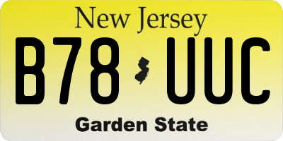 NJ license plate B78UUC