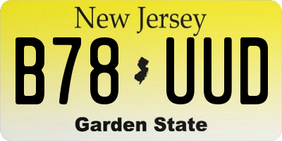 NJ license plate B78UUD