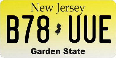 NJ license plate B78UUE