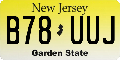 NJ license plate B78UUJ