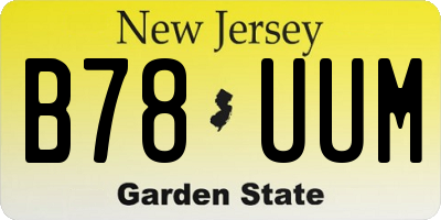 NJ license plate B78UUM