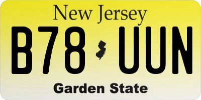 NJ license plate B78UUN