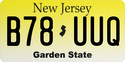 NJ license plate B78UUQ