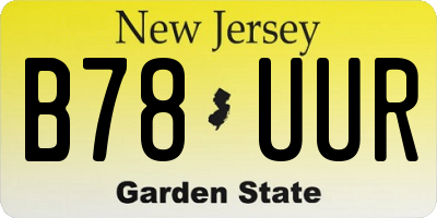 NJ license plate B78UUR