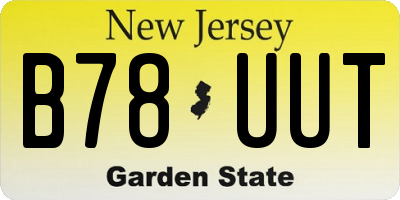 NJ license plate B78UUT