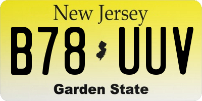 NJ license plate B78UUV