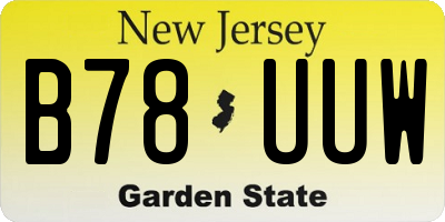 NJ license plate B78UUW