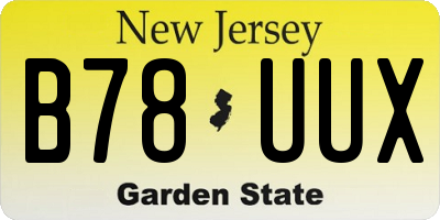 NJ license plate B78UUX
