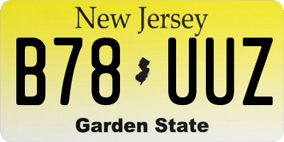 NJ license plate B78UUZ