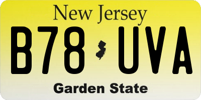 NJ license plate B78UVA