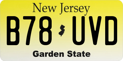 NJ license plate B78UVD