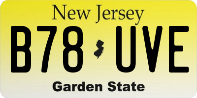 NJ license plate B78UVE