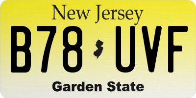 NJ license plate B78UVF