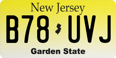 NJ license plate B78UVJ