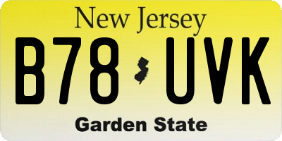 NJ license plate B78UVK
