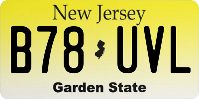 NJ license plate B78UVL