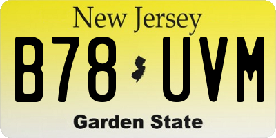 NJ license plate B78UVM
