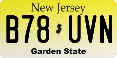 NJ license plate B78UVN