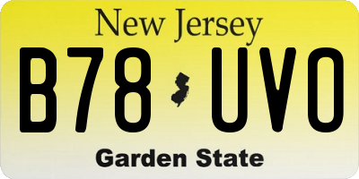 NJ license plate B78UVO