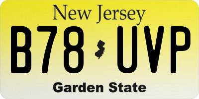 NJ license plate B78UVP