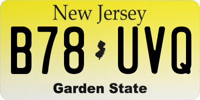 NJ license plate B78UVQ