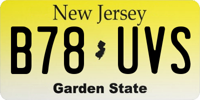 NJ license plate B78UVS