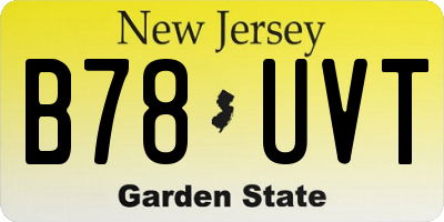 NJ license plate B78UVT
