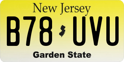 NJ license plate B78UVU