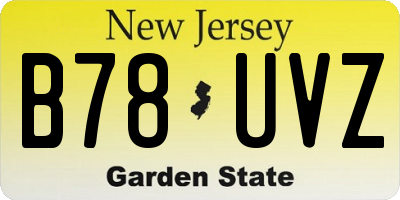 NJ license plate B78UVZ