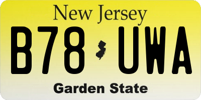 NJ license plate B78UWA