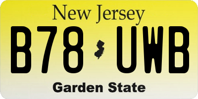 NJ license plate B78UWB