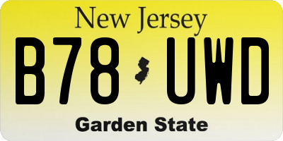 NJ license plate B78UWD