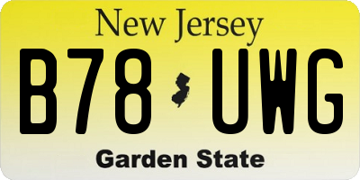 NJ license plate B78UWG