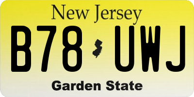 NJ license plate B78UWJ