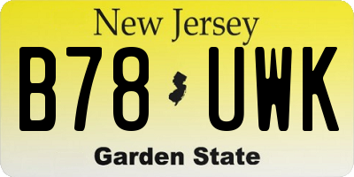 NJ license plate B78UWK