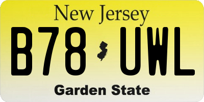 NJ license plate B78UWL