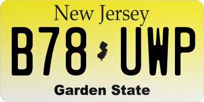 NJ license plate B78UWP