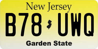 NJ license plate B78UWQ