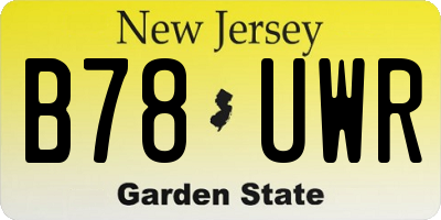 NJ license plate B78UWR