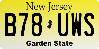 NJ license plate B78UWS