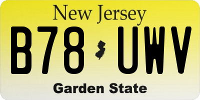 NJ license plate B78UWV