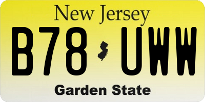 NJ license plate B78UWW