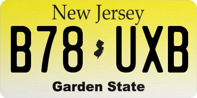NJ license plate B78UXB
