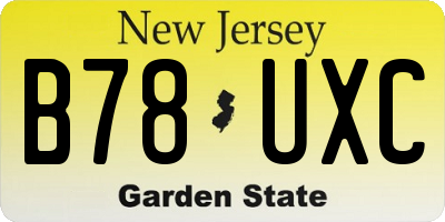 NJ license plate B78UXC