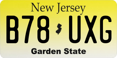 NJ license plate B78UXG