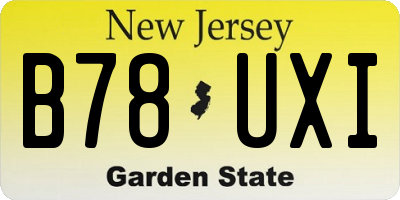 NJ license plate B78UXI