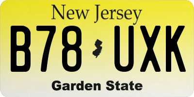 NJ license plate B78UXK
